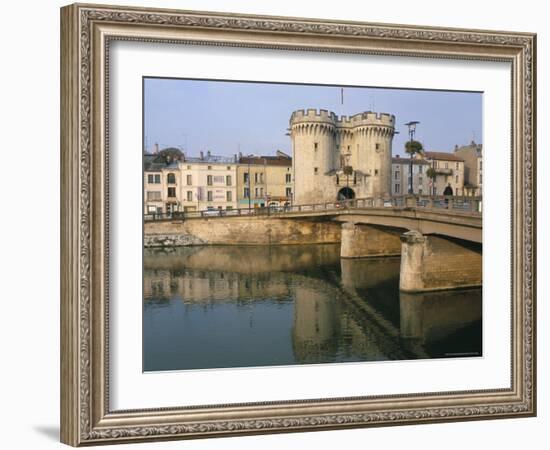 The Banks of the Meuse River and the Porte Chausee, Town of Verdun, Meuse, Lorraine, France-Bruno Barbier-Framed Photographic Print