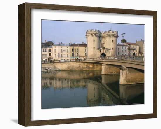 The Banks of the Meuse River and the Porte Chausee, Town of Verdun, Meuse, Lorraine, France-Bruno Barbier-Framed Photographic Print