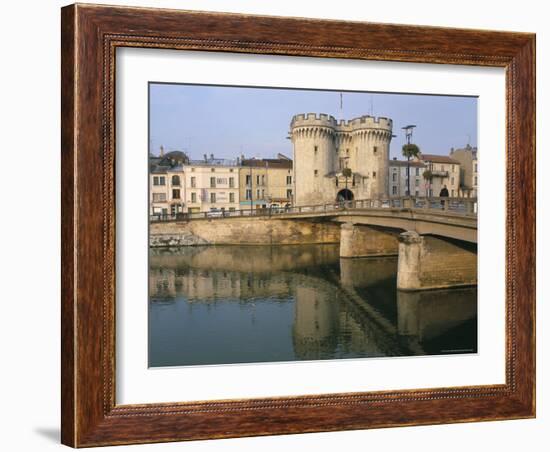 The Banks of the Meuse River and the Porte Chausee, Town of Verdun, Meuse, Lorraine, France-Bruno Barbier-Framed Photographic Print