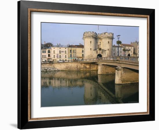 The Banks of the Meuse River and the Porte Chausee, Town of Verdun, Meuse, Lorraine, France-Bruno Barbier-Framed Photographic Print