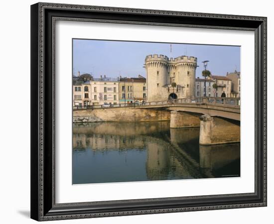 The Banks of the Meuse River and the Porte Chausee, Town of Verdun, Meuse, Lorraine, France-Bruno Barbier-Framed Photographic Print