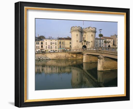 The Banks of the Meuse River and the Porte Chausee, Town of Verdun, Meuse, Lorraine, France-Bruno Barbier-Framed Photographic Print