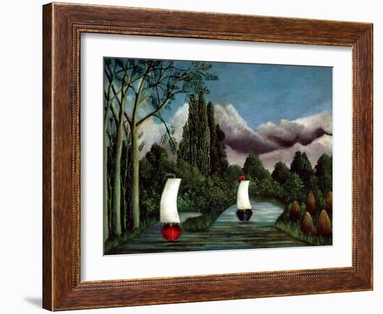 The Banks of the Oise, 1905-Henri Rousseau-Framed Giclee Print