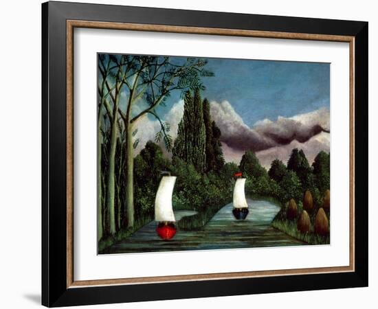 The Banks of the Oise, 1905-Henri Rousseau-Framed Giclee Print