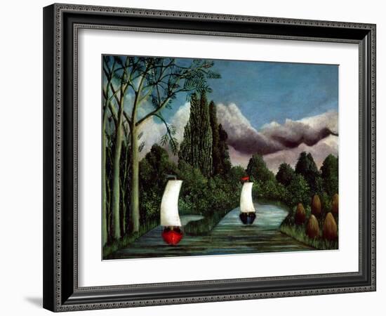 The Banks of the Oise, 1905-Henri Rousseau-Framed Giclee Print