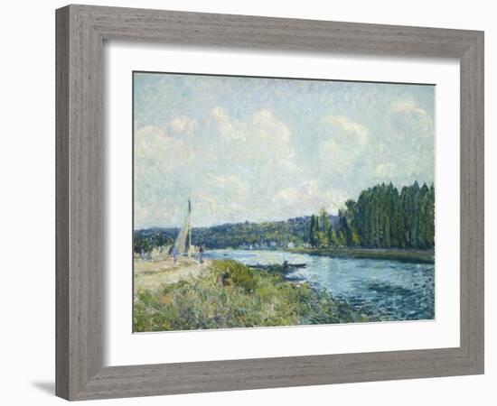 The Banks of the Oise, by Alfred Sisley, 1877-78, French impressionist painting,-Alfred Sisley-Framed Art Print
