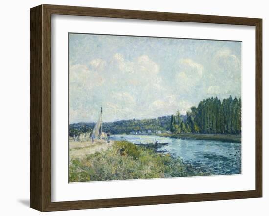 The Banks of the Oise, by Alfred Sisley, 1877-78, French impressionist painting,-Alfred Sisley-Framed Art Print