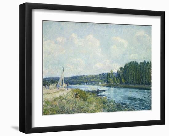 The Banks of the Oise, by Alfred Sisley, 1877-78, French impressionist painting,-Alfred Sisley-Framed Art Print