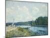 The Banks of the Oise, by Alfred Sisley, 1877-78, French impressionist painting,-Alfred Sisley-Mounted Art Print