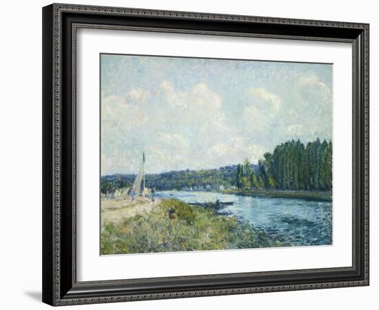 The Banks of the Oise, by Alfred Sisley, 1877-78, French impressionist painting,-Alfred Sisley-Framed Art Print