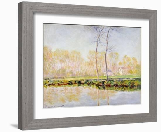 The Banks of the River Epte at Giverny, 1887-Claude Monet-Framed Giclee Print