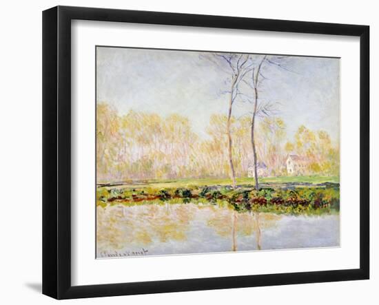 The Banks of the River Epte at Giverny, 1887-Claude Monet-Framed Giclee Print