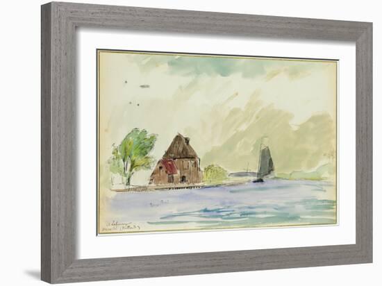 The Banks of the River Meuse in Overschi, 1897 (W/C on Paper)-Albert-Charles Lebourg-Framed Giclee Print