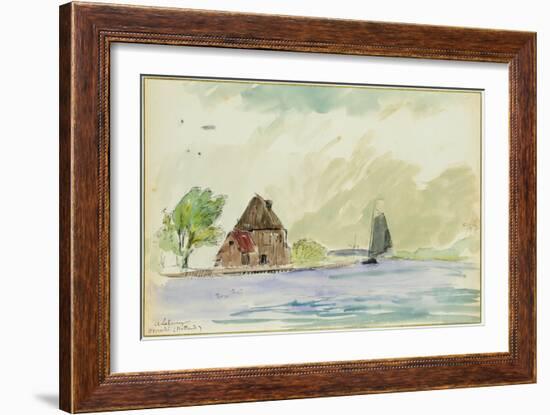 The Banks of the River Meuse in Overschi, 1897 (W/C on Paper)-Albert-Charles Lebourg-Framed Giclee Print