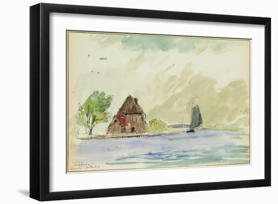 The Banks of the River Meuse in Overschi, 1897 (W/C on Paper)-Albert-Charles Lebourg-Framed Giclee Print