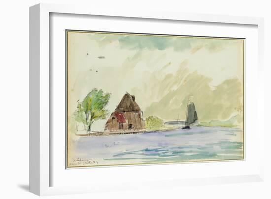 The Banks of the River Meuse in Overschi, 1897 (W/C on Paper)-Albert-Charles Lebourg-Framed Giclee Print