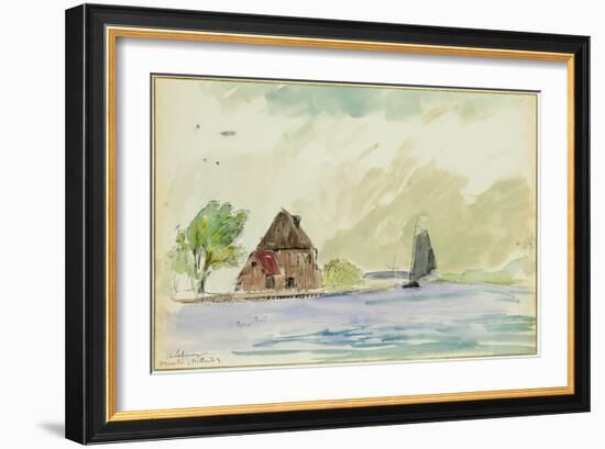 The Banks of the River Meuse in Overschi, 1897 (W/C on Paper)-Albert-Charles Lebourg-Framed Giclee Print