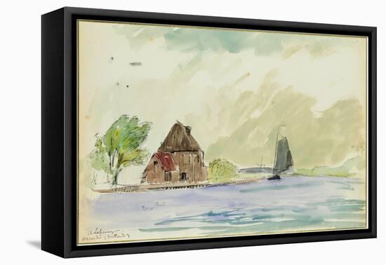 The Banks of the River Meuse in Overschi, 1897 (W/C on Paper)-Albert-Charles Lebourg-Framed Premier Image Canvas