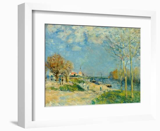 The Banks of the River Seine around Louveciennes, 1875 (Oil on Canvas)-Alfred Sisley-Framed Giclee Print