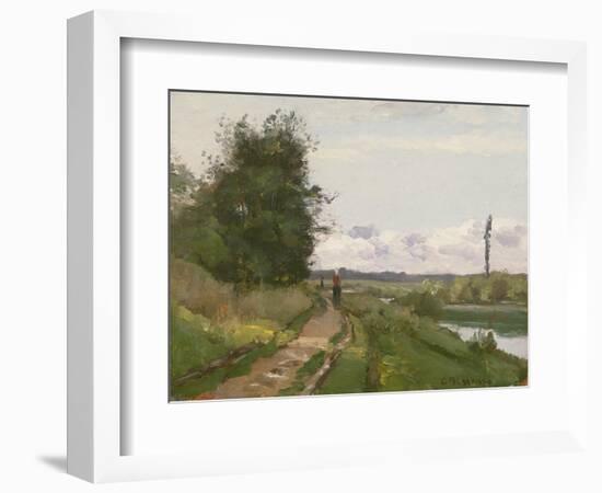 The Banks of the Seine at Bougival, 1864-Camille Pissarro-Framed Giclee Print