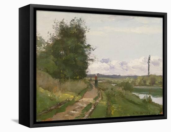 The Banks of the Seine at Bougival, 1864-Camille Pissarro-Framed Premier Image Canvas