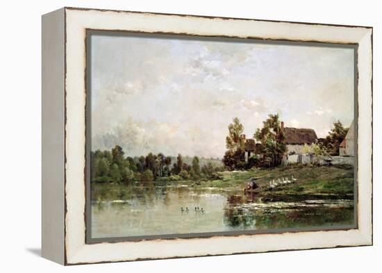 The Banks of the Seine at Portejoie, 1871-Charles Francois Daubigny-Framed Premier Image Canvas