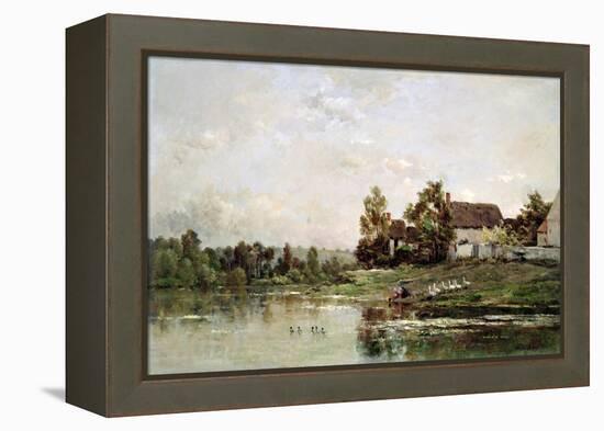 The Banks of the Seine at Portejoie, 1871-Charles Francois Daubigny-Framed Premier Image Canvas