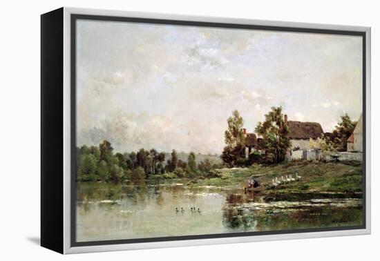 The Banks of the Seine at Portejoie, 1871-Charles Francois Daubigny-Framed Premier Image Canvas