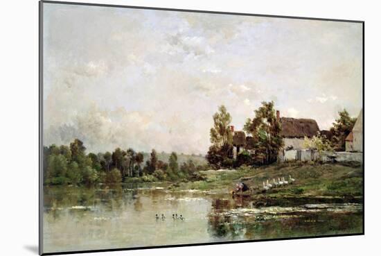 The Banks of the Seine at Portejoie, 1871-Charles Francois Daubigny-Mounted Giclee Print