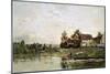 The Banks of the Seine at Portejoie, 1871-Charles Francois Daubigny-Mounted Giclee Print