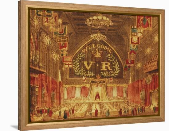 The Banquet Given for Queen Victoria at the Guildhall, London, 1837-null-Framed Premier Image Canvas