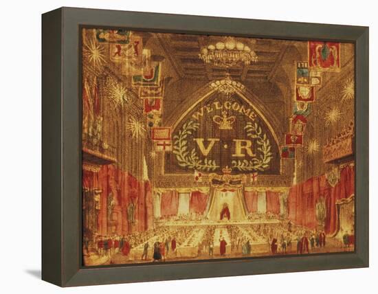 The Banquet Given for Queen Victoria at the Guildhall, London, 1837-null-Framed Premier Image Canvas