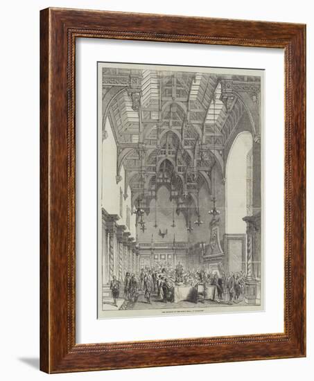 The Banquet in the Great Hall, at Burghley-null-Framed Giclee Print