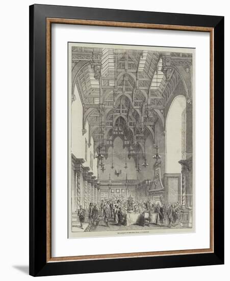 The Banquet in the Great Hall, at Burghley-null-Framed Giclee Print