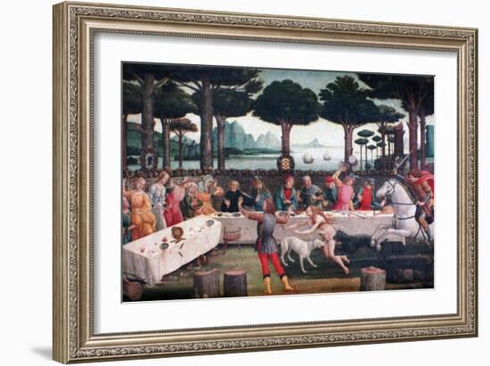 The Banquet in the Pine Forest, 1482-1483-Sandro Botticelli-Framed Giclee Print