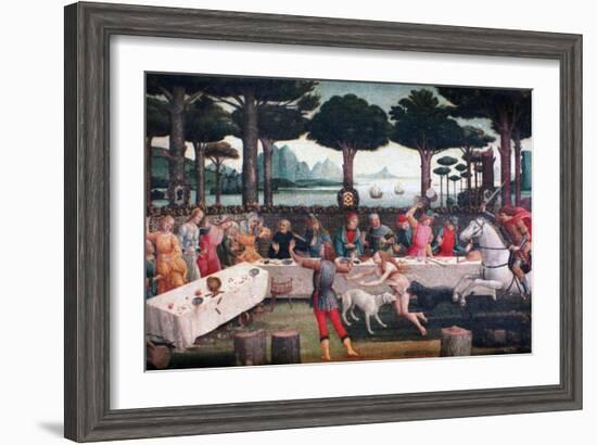 The Banquet in the Pine Forest, 1482-1483-Sandro Botticelli-Framed Giclee Print