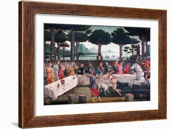 The Banquet in the Pine Forest, 1482-1483-Sandro Botticelli-Framed Giclee Print