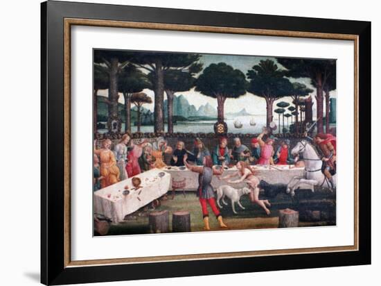The Banquet in the Pine Forest, 1482-1483-Sandro Botticelli-Framed Giclee Print
