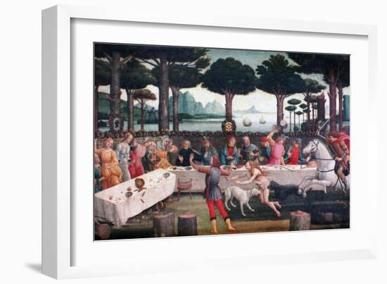 The Banquet in the Pine Forest, 1482-1483-Sandro Botticelli-Framed Giclee Print