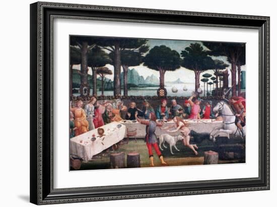 The Banquet in the Pine Forest, 1482-1483-Sandro Botticelli-Framed Giclee Print