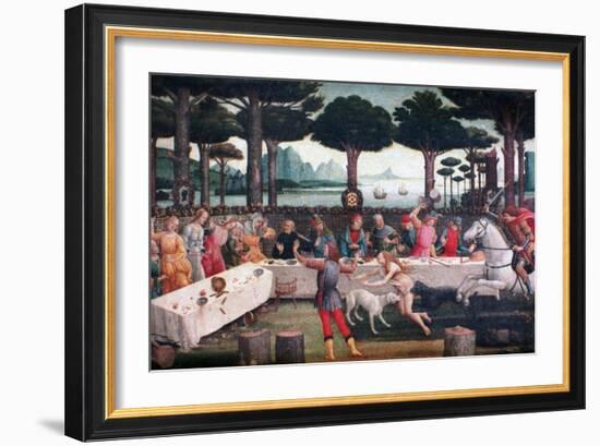 The Banquet in the Pine Forest, 1482-1483-Sandro Botticelli-Framed Giclee Print