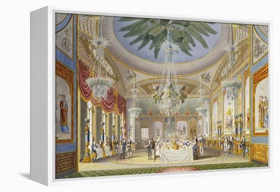 The Banqueting Room at the Royal Pavilion, Brighton, 1826-John Nash-Framed Premier Image Canvas