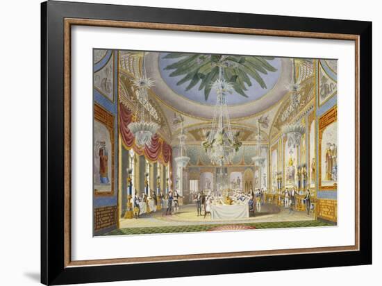 The Banqueting Room at the Royal Pavilion, Brighton, 1826-John Nash-Framed Giclee Print