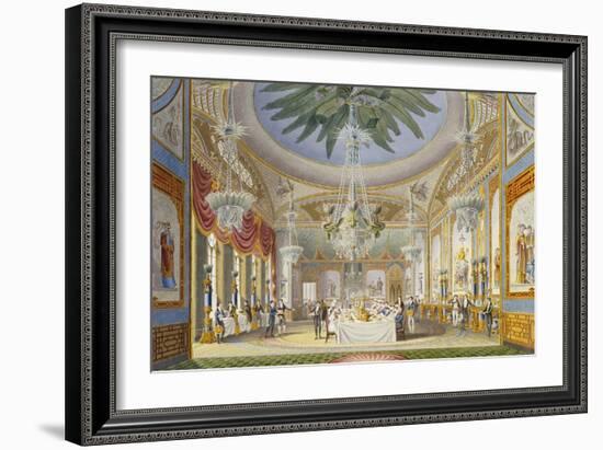 The Banqueting Room at the Royal Pavilion, Brighton, 1826-John Nash-Framed Giclee Print