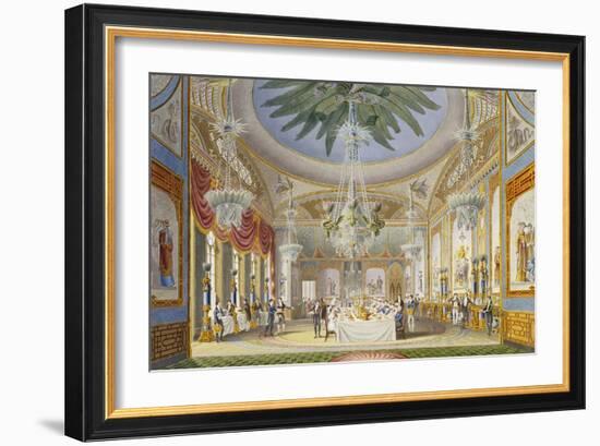 The Banqueting Room at the Royal Pavilion, Brighton, 1826-John Nash-Framed Giclee Print