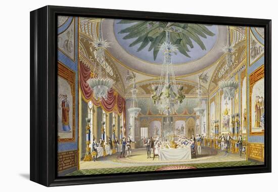 The Banqueting Room at the Royal Pavilion, Brighton, 1826-John Nash-Framed Premier Image Canvas