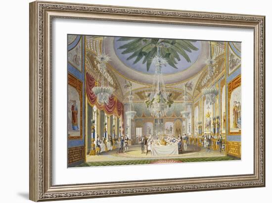 The Banqueting Room at the Royal Pavilion, Brighton, 1826-John Nash-Framed Giclee Print