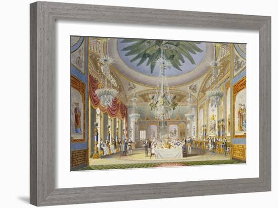 The Banqueting Room at the Royal Pavilion, Brighton, 1826-John Nash-Framed Giclee Print