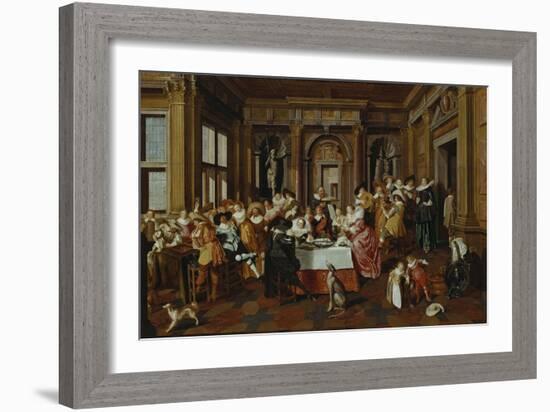 The Banquett, 1628. (The Architectural Elements by Dirck Van Delen)-Dirck Hals-Framed Giclee Print