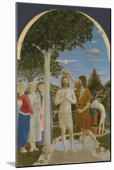 The Baptism of Christ, 1450S-Piero della Francesca-Mounted Giclee Print